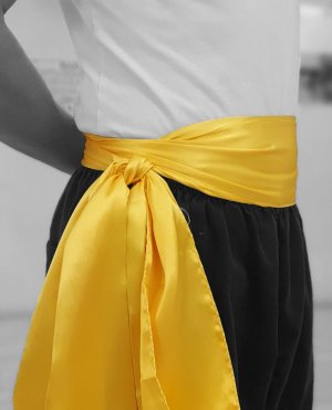 Yellow Sash with White Fringe