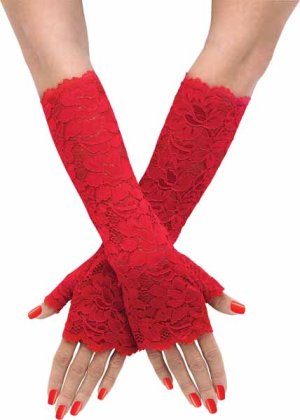 Stretch Lace Gloves | Red