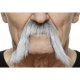 Horseshoe Moustache | White and Grey