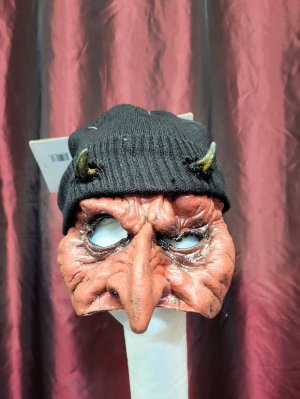 Devil Half Mask with Attached Hat