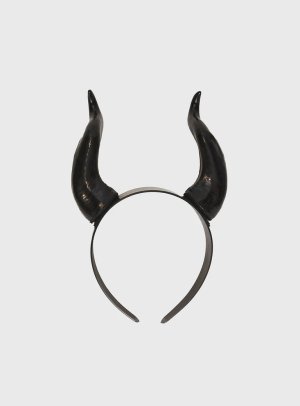 Black and Grey Bull Horns