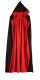 Red and Black Double Layer Hooded Cape
