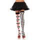 Nylon Thigh Highs Harlequin and Heart One Size