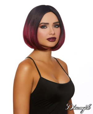 Ombré Bob Wig Black/Burgandy