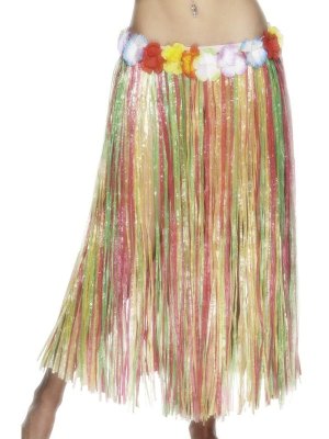 Long Rainbow Hula Skirt