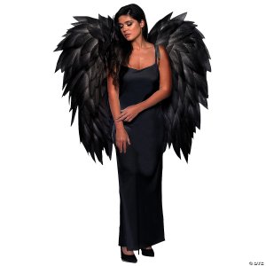 Large Featherless Black Angel Wings