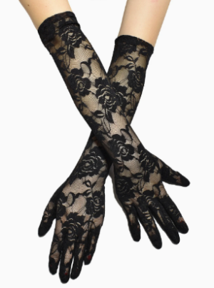 Long Black Lace Gloves