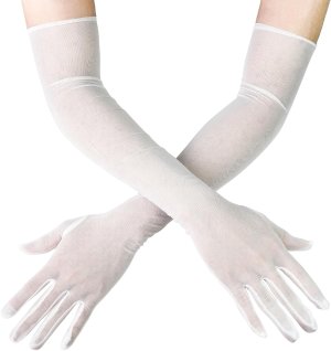 Fabric gloves | White